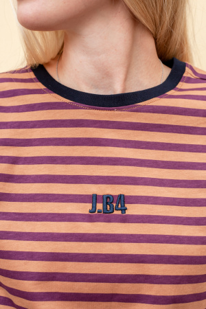 Футболка J.B4 (Just Before) бордово-коричневая в полоску