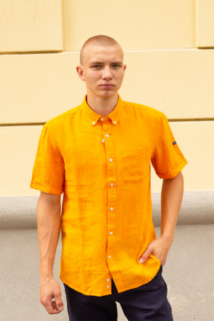 Рубашка Saint James оранжевая льняная
