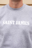Свитшот Saint James серого цвета на флисе с декоративным логотипом
