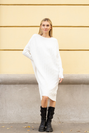 Платье Oblique трикотажное белого цвета