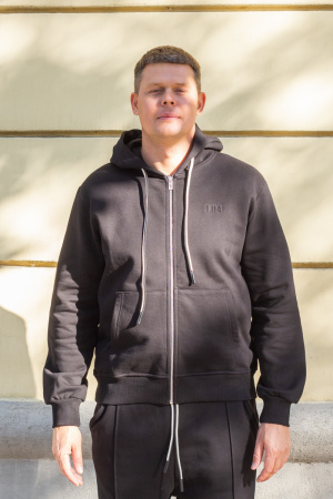 Спортивный костюм J.B4 (Just Before) черный, брюки прямого кроя со стрелкой и куртка