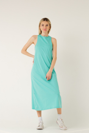 Платье J.B4 (Just Before) летнее бирюзового цвета с акцентом на спине в виде перекрученных лямок