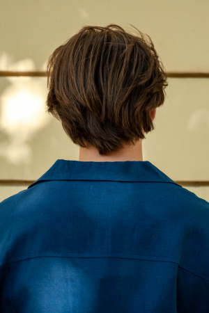 Рубашка J.B4 (Just Before) синяя с коротким рукавом