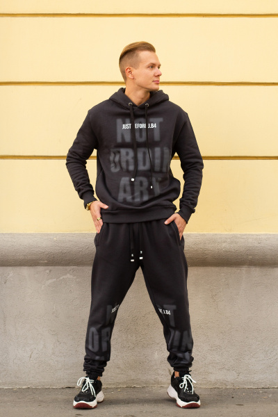 Брюки J.B4 (Just Before) графитовые спортивные на флисе