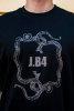 Футболка J.B4 (Just Before) черная с коричневым принтом