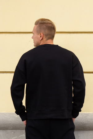 Толстовка J.B4 (Just Before) на флисе черного цвета с вышивкой