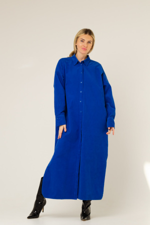 Платье La fee длинное велюровое синего цвета
