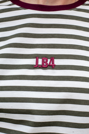 Футболка J.B4 (Just Before) белая в зеленую полоску